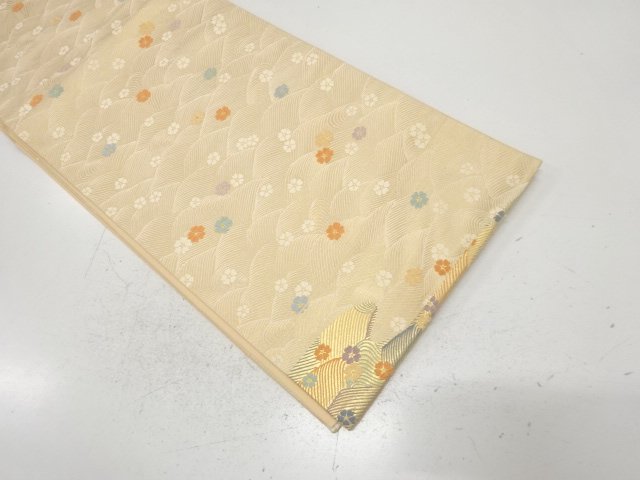 JAPANESE KIMONO / ANTIQUE FUKURO OBI / WOVEN FLOWER